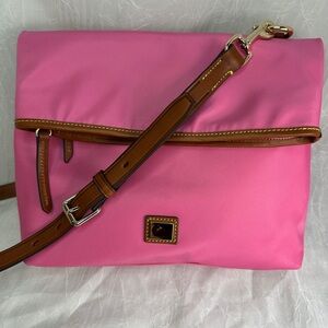 Dooney & Bourke Pink and Brown all weather Crossbody Bag